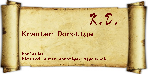 Krauter Dorottya névjegykártya